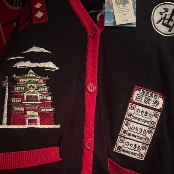 Studio Ghibli Spirited Away Bathhouse Icons Women’s Cardigan - Picture 5 of 6
